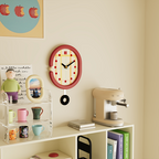 Red Grid Wall Clock
