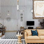 3D Mirror Slat Wall Panel Self-Adhesive Peel and Stick Gold Silver Metallic Grid Wall Sticker, for Entryways, Bedrooms and Living Spaces