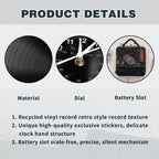 Coffee-Themed Vinyl Record Wall Clock with Cutout Lettering and Standard or LED Light Configuration