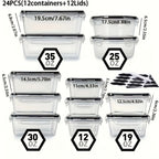 Food Storage Containers Set BPA-Free Airtight – Meal Prep Containers with Easy-Snap Lids Labels & Marker 24 48pcs Pantry Kitchen Organizer