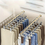 Metal Clamp Clothes Hangers, 10-Piece Set in White, Gray or Black with Twin Clips for Pants, Skirts or Boots