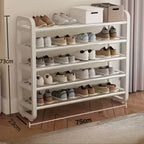 Shoe Storage Organizer 5-Layer Narrow White Rack for Entryway, Closet, Living Room and Door Areas
