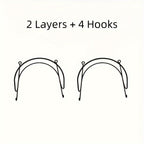 Wall Mounted Towel Rack with Hooks 6pcs Iron Hanging Rack Set Multi-Layer Wall Storage Organizer for Bathroom, Bedroom & Kitchen – Easy Install, Clothes & Towel Hanger