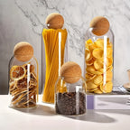 Glass Storage Jars with Cork Lid Set of 3 | 17oz 500ml Airtight Glass Containers with Spherical Cork Stopper | Kitchen Organizer for Tea Nuts Candy Spices Dried Flowers