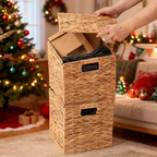 Water Hyacinth Storage Baskets with Seagrass and Paper Rope Options in 2- or 4-Pack Cube Sizes