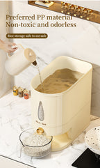 Food Storage Container Press-Button Rice Dispenser with Measuring Cup and 11lb or 22lb Capacity Options