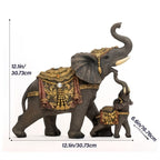 Elephant Statue Figurine for Home Decor – Mama & Baby Elephant Trunk Up Lucky Sculpture 12 Inch Polyresin Good Luck Ornament for Living Room Office Desk Bedroom Housewarming Birthday Christmas Gift for Women