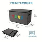 Extra Large Collapsible Kids Storage Chest with Lid, 31.7 Gal Toy Box Organizer Bins for Boys Girls Bedroom Nursery Living Room
