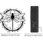 Metal Dragonfly Wall Art, Black Iron Dragonfly Wall Decor, Intricate Animal Print Design for Garden, Patio and Yard Use