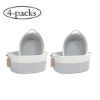 Cotton Rope Storage Baskets with Handles in 2- or 4-Pack Oval Color Options for Shelves and Rooms