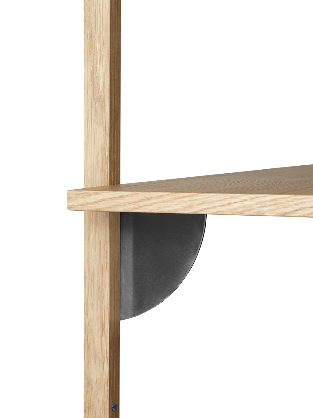 Sector Shelf - Single - Narrow - Natural Oak/Black Brass