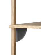 Sector Shelf - Single - Narrow - Natural Oak/Black Brass