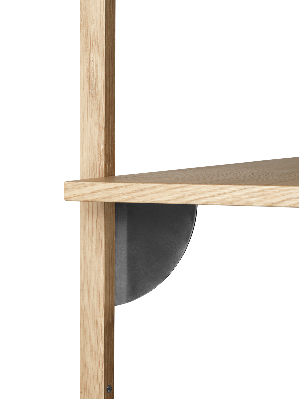 Sector Shelf - Single - Narrow - Natural Oak/Black Brass