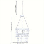 Solar Outdoor Lights 54-LED Hanging Crystal Chandelier in 6-Tier, Oval or Round Style for Gazebo Decor