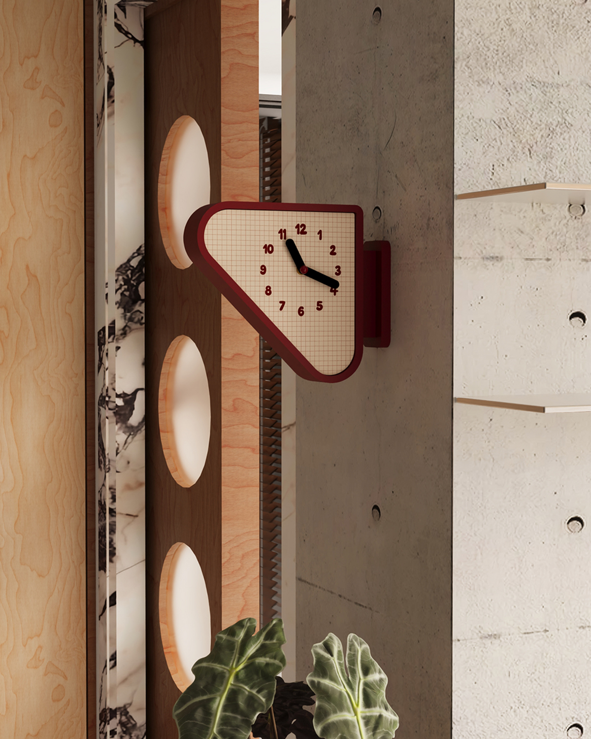 Triangle Corner View Clock