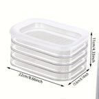Food Storage Container Four-Tier Stainless Steel Refrigerator Tray Set with Clear Lids and Stacking Rims