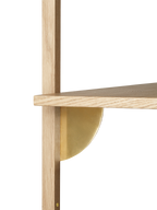 Sector Shelf - Single - Wide - Natural Oak/Brass