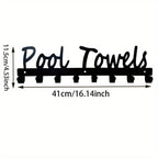 Outdoor Pool Towel Rack Wall Mounted 8 Hooks, Towel Hanger for Bathrobes Towels Clothes, Patio Backyard Spa Pool Area Decor Organizer