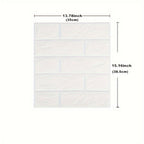 3D Foam Brick Wall Stickers 100pcs Self Adhesive Waterproof Peel and Stick Wallpaper Panels for Bedroom Living Room Bathroom Kitchen Home Decor White