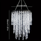 Crystal Beaded Chandelier Lampshade Acrylic Sparkling Droplets Elegant Ceiling Light Fixture for Entryways, Bedrooms and Living Spaces