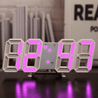 3D LED Digital Alarm Clock Colorful Night Light Home Decor Bedroom Desk Clock USB Powered for Entryways, Bedrooms and Living Spaces