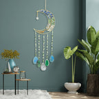Moon Agate Tree Hanging Ornament Handmade Boho Suncatcher Wall Decor - Crystal Window Sun for Entryways, Bedrooms and Living Spaces