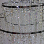 Crystal Beaded Chandelier Lampshade Acrylic Sparkling Droplets Elegant Ceiling Light Fixture for Entryways, Bedrooms and Living Spaces
