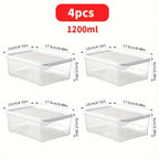 Stackable Refrigerator Storage Containers with Lids 4pcs, 42-Oz BPA-Free Food Storage Set for Meat Fruits Vegetables, Airtight Kitchen Organizer Containers