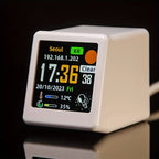 WiFi Weather Station Desktop Clock - Mini Smart Display Temperature Humidity Atmospheric Pressure Wind Speed GIF Animation