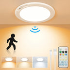 Rechargeable Ceiling Light No Wiring, Battery Operated LED Ceiling Light with Remote Control, Motion Sensor