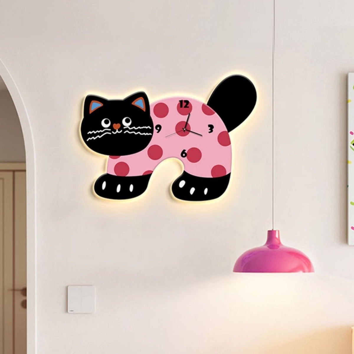 Cat Shaped Wall Clock