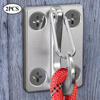 Heavy Duty Dog Tie Out Wall Hooks Set of 2 - Metal Wall-Mounted Leash Anchor with Dual Switchable Hooks, Scratch-Resistant for Walls & Floors, Sturdy Indoor & Outdoor Dog Leash Hook, Grey