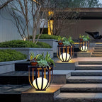Solar Garden Light Table or Floor Lamp with Short and Tall Options, Solar Panel and Remote-Control Layout