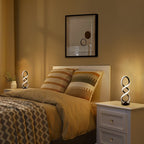 Spiral LED Table Lamp with Dimmable Push-Button Control, Modern Metal Base and Six Black or White Configuration Options