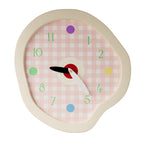 Creamy Gingham Wall Clock