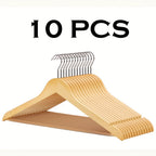 Solid Wood Clothes Hangers, 10/20/30 Pack Champagne Sturdy Wooden Coat Hangers for Jackets, Dresses & Heavy Coats