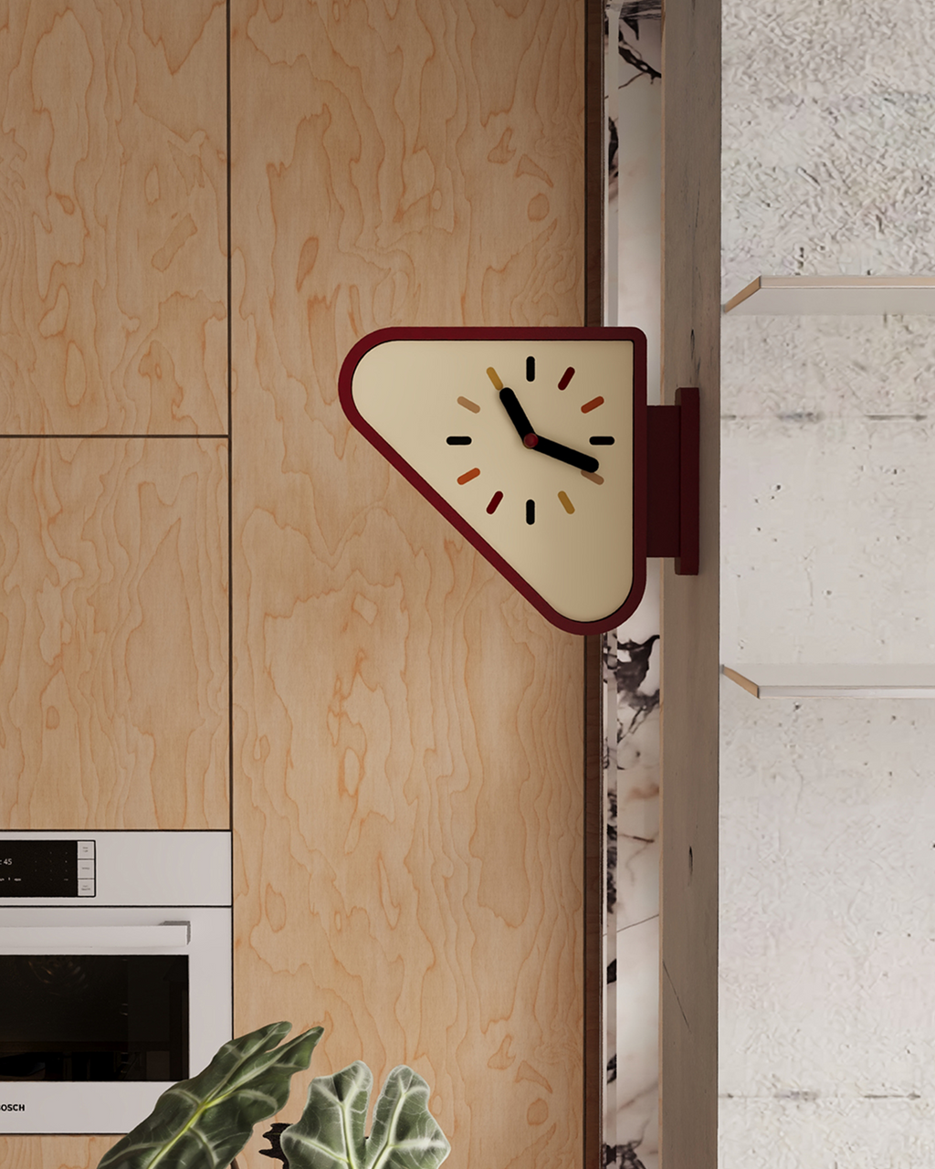 Triangle Corner View Clock