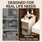 Storage Cabinet Slim PP Drawer Tower with Wheels, Pull-Out Bins and Three, Four or Five Layers