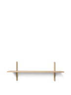 Sector Shelf - Single - Wide - Natural Oak/Brass