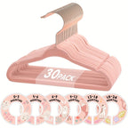 Baby Hangers Pink Velvet Nursery Closet Kids Clothes Hangers with Size Dividers for Infant Toddler Girls Boys 50/30pcs