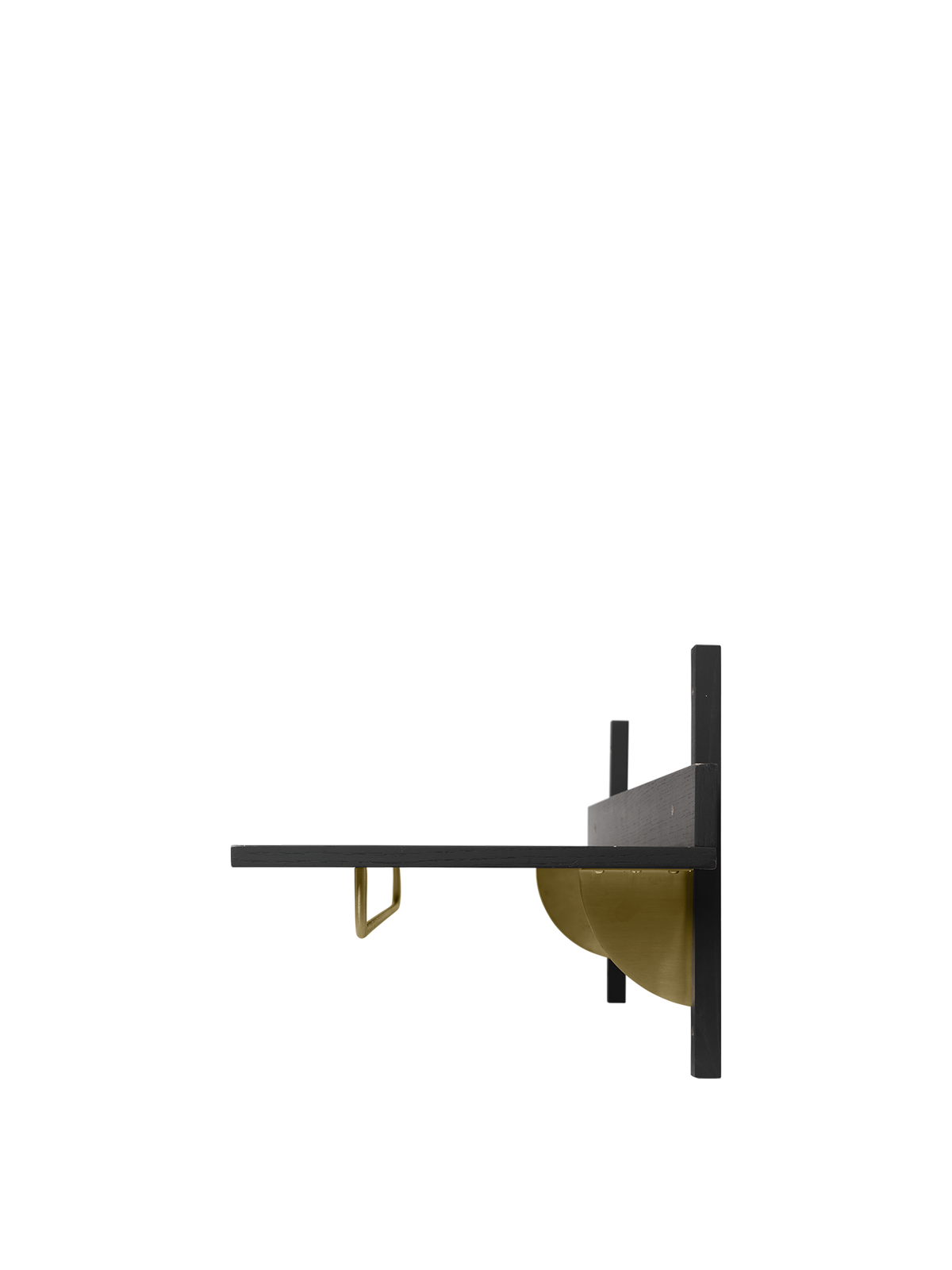 Sector Rack Shelf - Black Ash/Brass