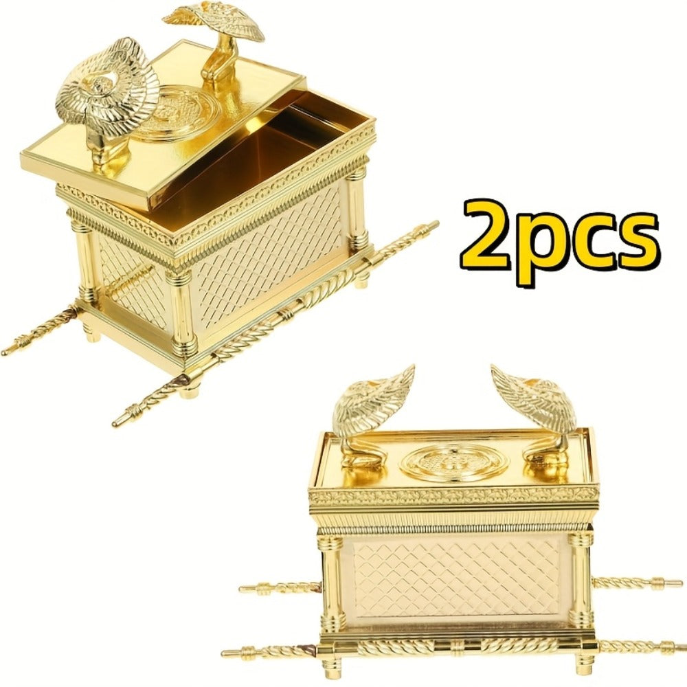 Ark of the Covenant Figurine – Golden Artisan Tabletop Statue, Spiritual Religious Decor for Home & Office, Hanukkah, Easter & Ramadan Gift Ornament, Indoor Outdoor Display, Medium & Large