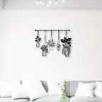 Metal Flower Wall Art Rustic Farmhouse Decor, Minimalist 3D Floral Wall Sculpture for Living Room Bedroom Bathroom Dining Room