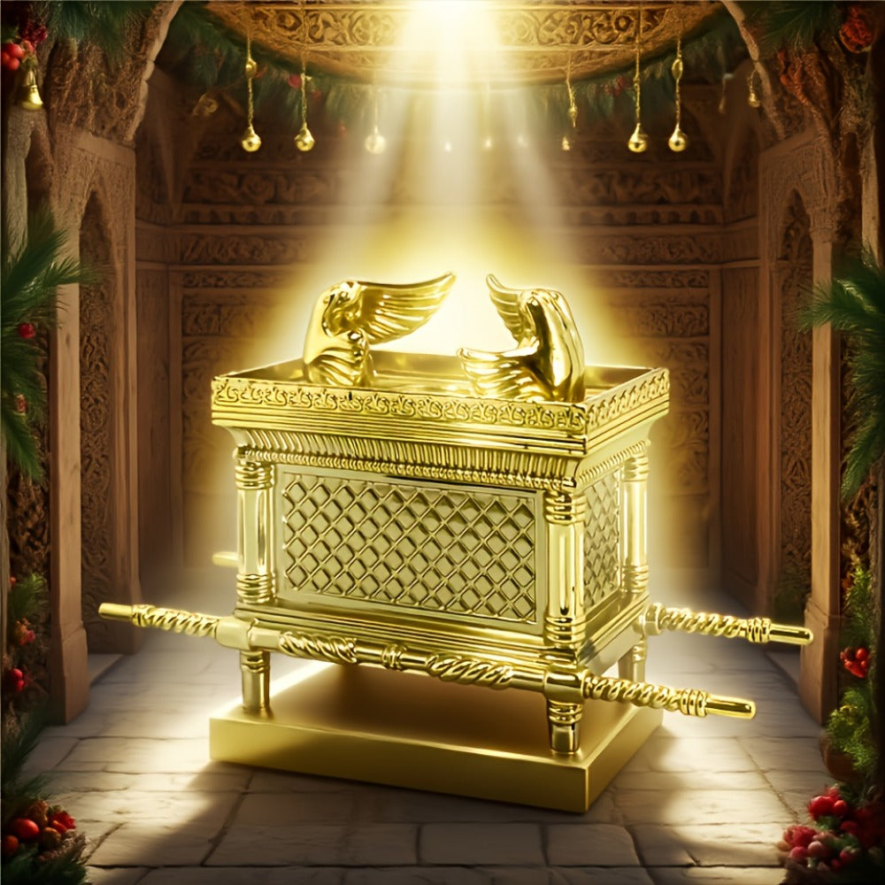 Ark of the Covenant Figurine – Golden Artisan Tabletop Statue, Spiritual Religious Decor for Home & Office, Hanukkah, Easter & Ramadan Gift Ornament, Indoor Outdoor Display, Medium & Large