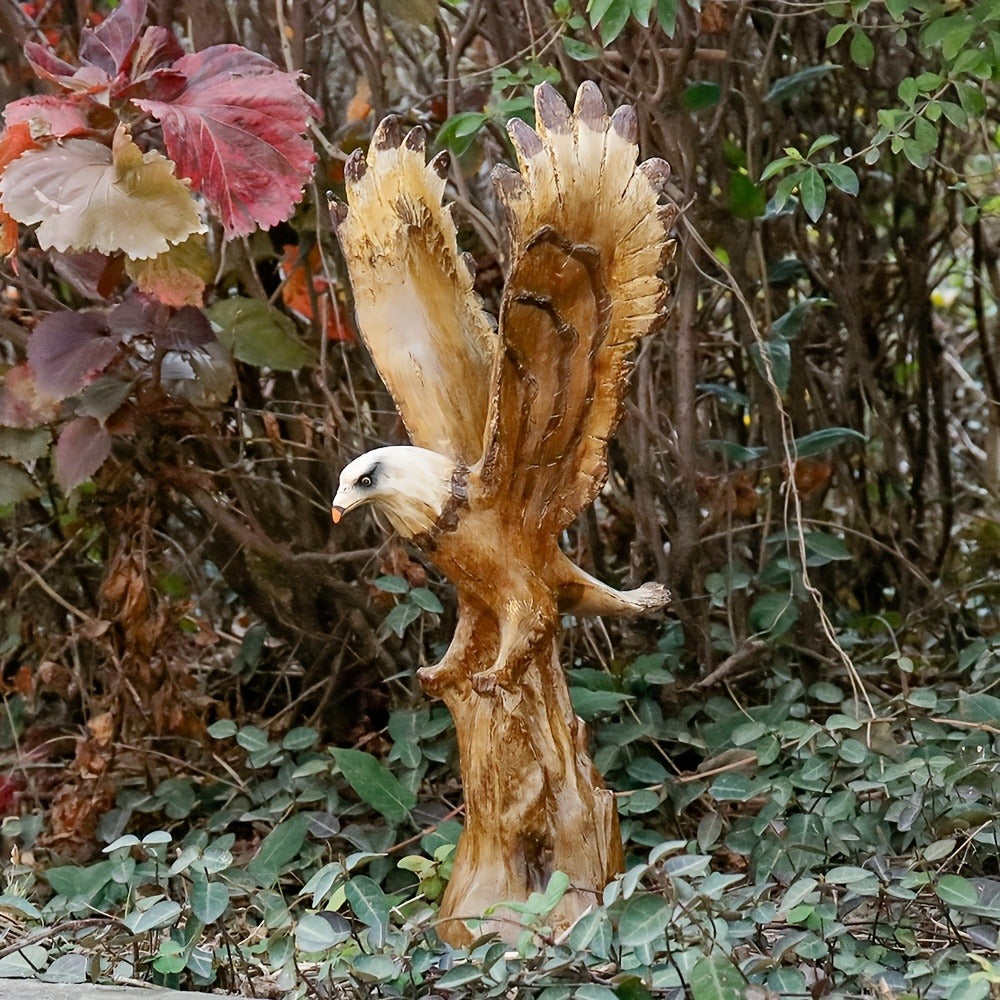 Eagle Statue 15.5-Inch Lifelike Resin Sculpture, Majestic Bald Eagle Figurine for Outdoor Garden, Patio, Yard & Indoor Home Decor — Classic Wildlife Art Accent, Housewarming & Holiday Gift