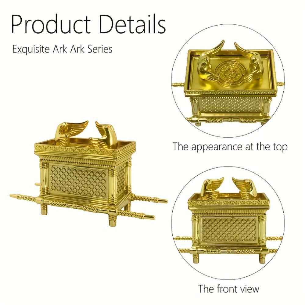 Ark of the Covenant Figurine – Golden Artisan Tabletop Statue, Spiritual Religious Decor for Home & Office, Hanukkah, Easter & Ramadan Gift Ornament, Indoor Outdoor Display, Medium & Large
