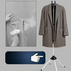Telescopic Garment Drying Stand with Three Rotating Hanger Arms, Adjustable Height and Gray or Black Finish