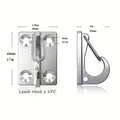 Heavy Duty Dog Tie Out Wall Hooks Set of 2 - Metal Wall-Mounted Leash Anchor with Dual Switchable Hooks, Scratch-Resistant for Walls & Floors, Sturdy Indoor & Outdoor Dog Leash Hook, Grey