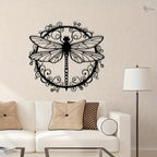 Metal Dragonfly Wall Art, Black Iron Dragonfly Wall Decor, Intricate Animal Print Design for Garden, Patio and Yard Use