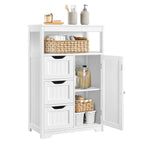 Storage Cabinet Three-Drawer MDF Organizer with Open Shelf, Adjustable Cupboard and Five Colors